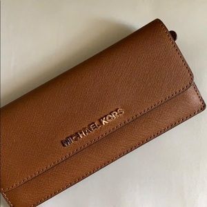 Michael Kors Saffiano Leather Flap Wallet